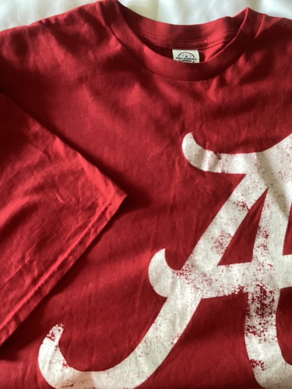Mens Crimson Tide Red Distressed “A” Shirt by Delta Proweight SS Size 2XL